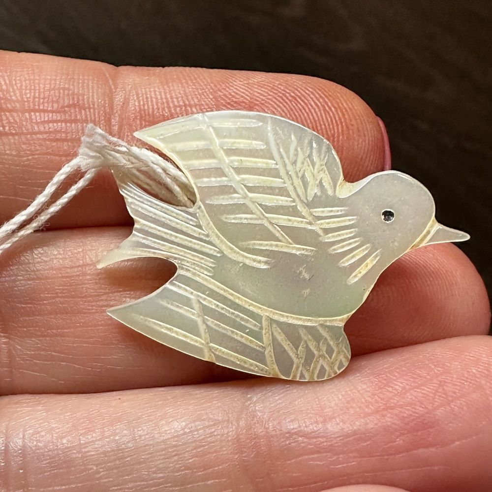 Vintage mother of pearl dove brooch!